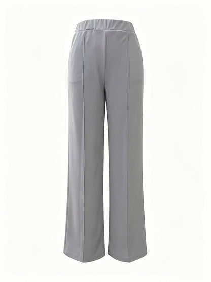 Wide-Leg Dress Pants – High-Waisted Tailored Trousers with Pockets