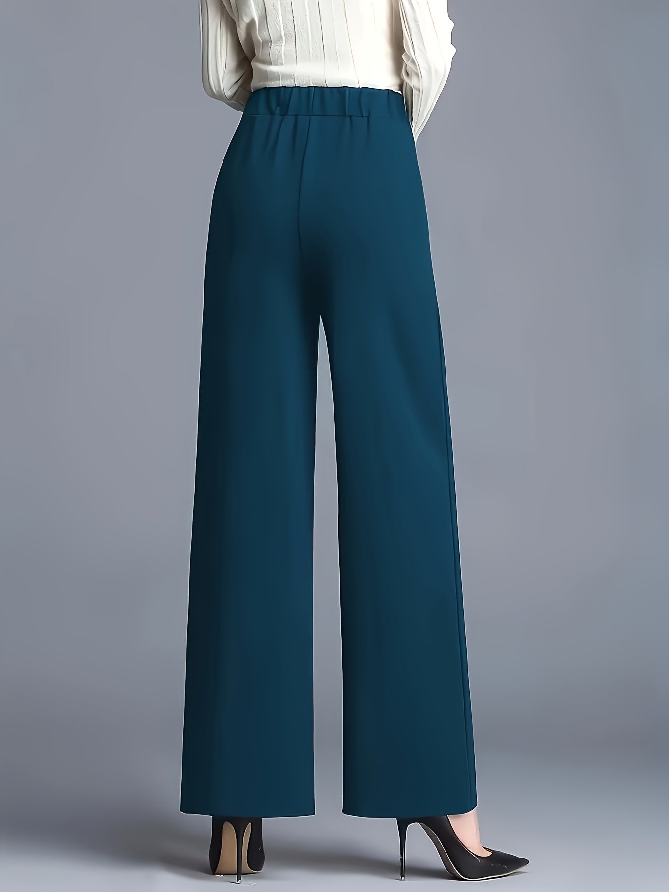 Wide-Leg Dress Pants – High-Waisted Tailored Trousers with Pockets