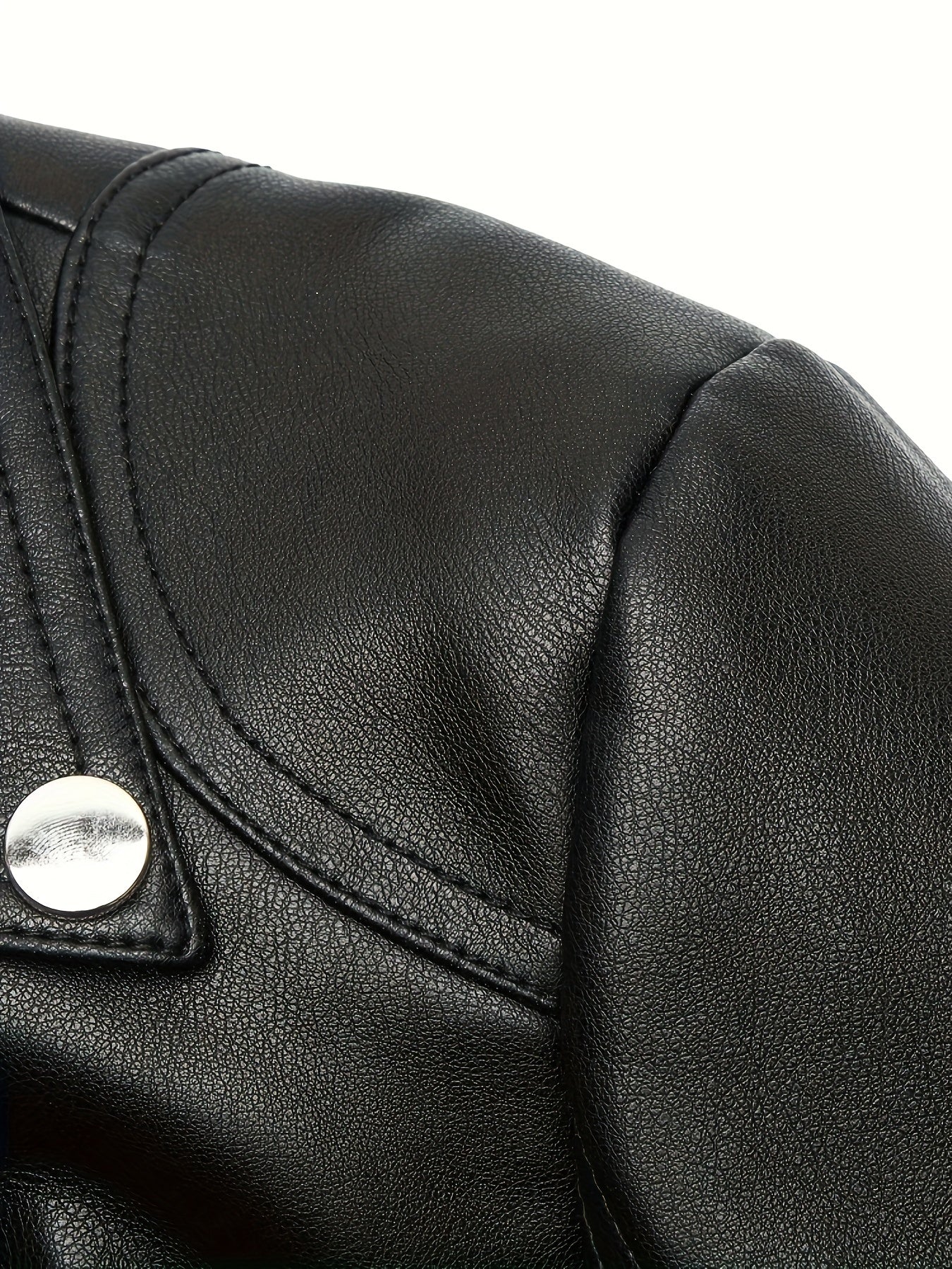 Faux Leather Moto Jacket – Asymmetric Zip Cropped Biker Jacket