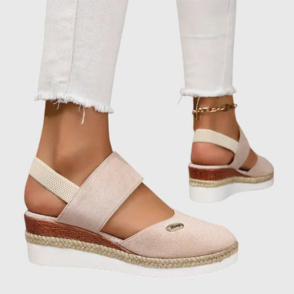 Espadrille Platform Wedge Sandals – Closed Toe Slingback Summer Sandals