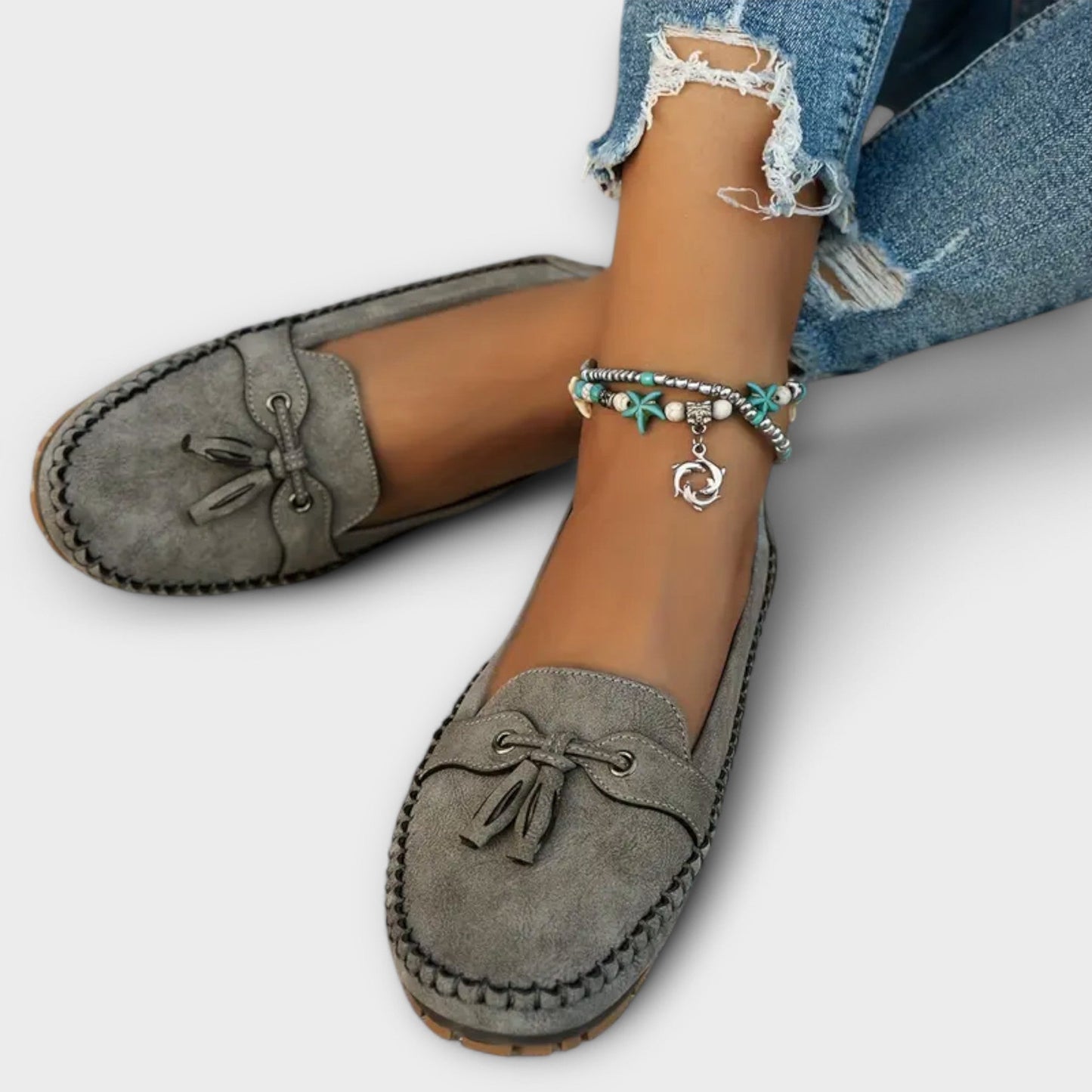 Suede Tassel Loafers – Women's Slip-On Moccasin Flats