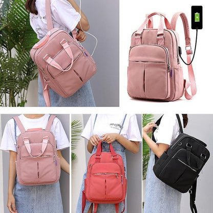 Water-Resistant Oxford Backpack – USB Charging Port Multifunction Daypack