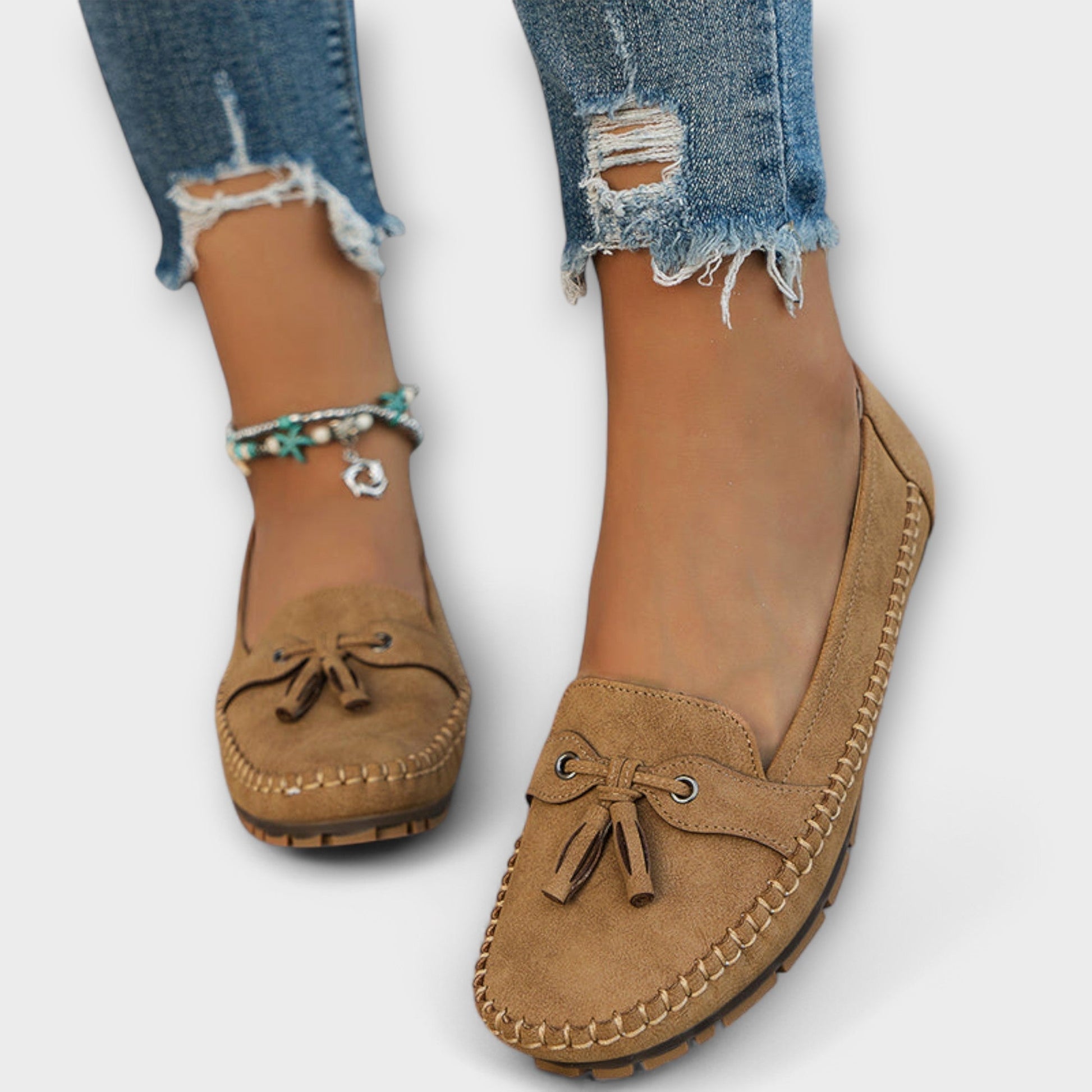 Suede Tassel Loafers – Women's Slip-On Moccasin Flats