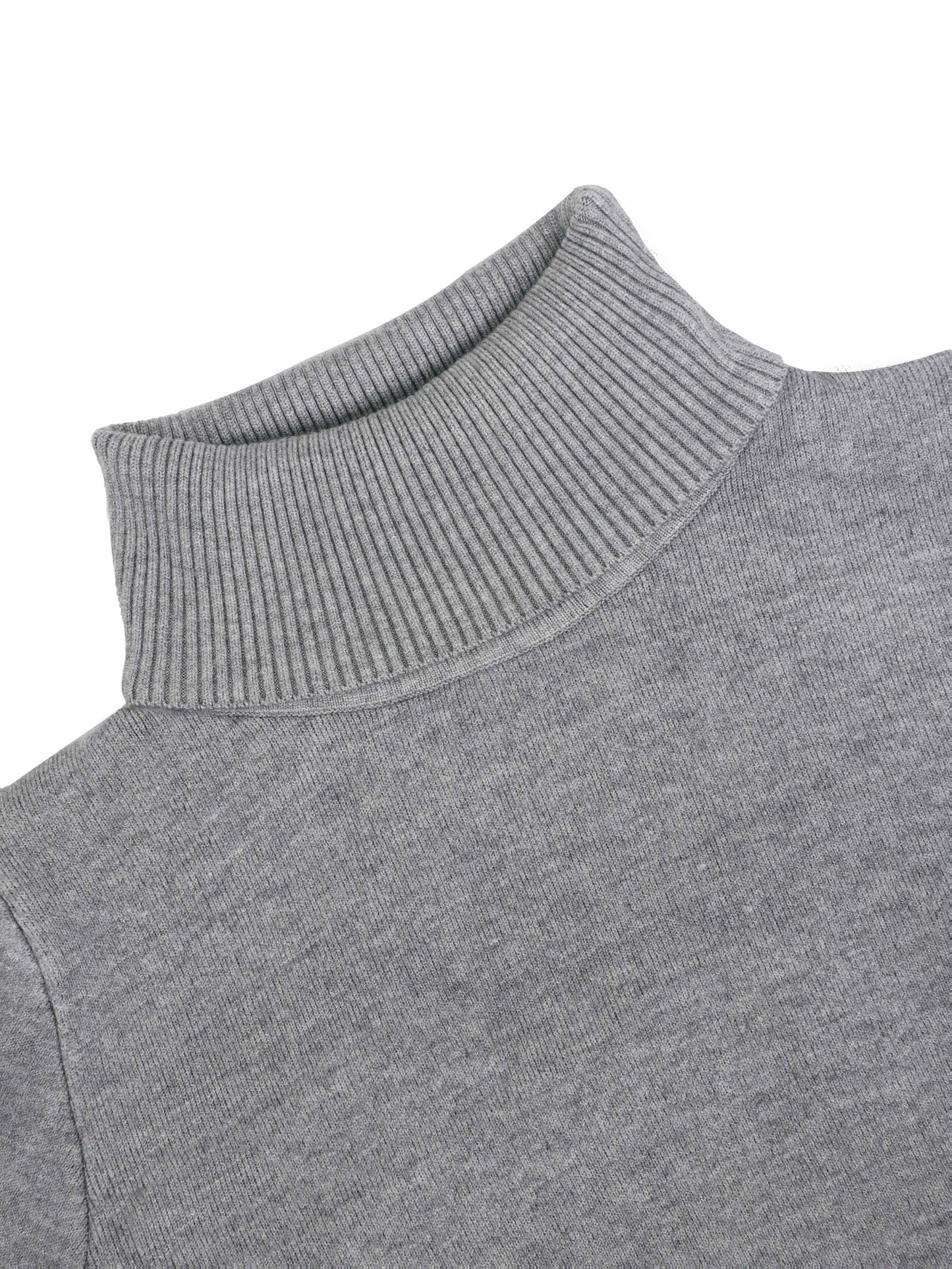 Fleece Lined Turtleneck Sweater – Slim Fit Knit Pullover