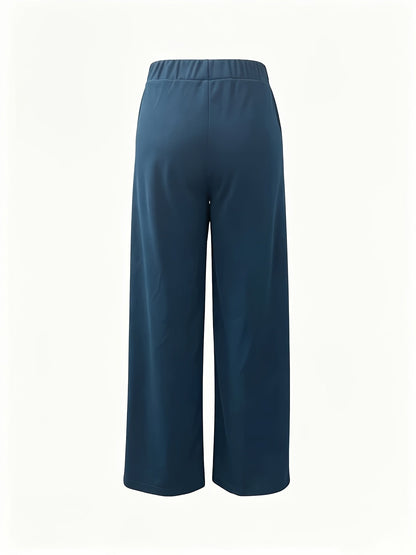 Wide-Leg Dress Pants – High-Waisted Tailored Trousers with Pockets