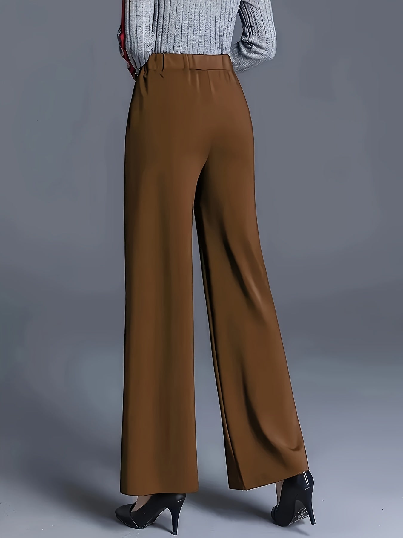 Wide-Leg Dress Pants – High-Waisted Tailored Trousers with Pockets