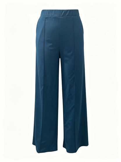 Wide-Leg Dress Pants – High-Waisted Tailored Trousers with Pockets