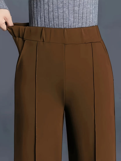 Wide-Leg Dress Pants – High-Waisted Tailored Trousers with Pockets
