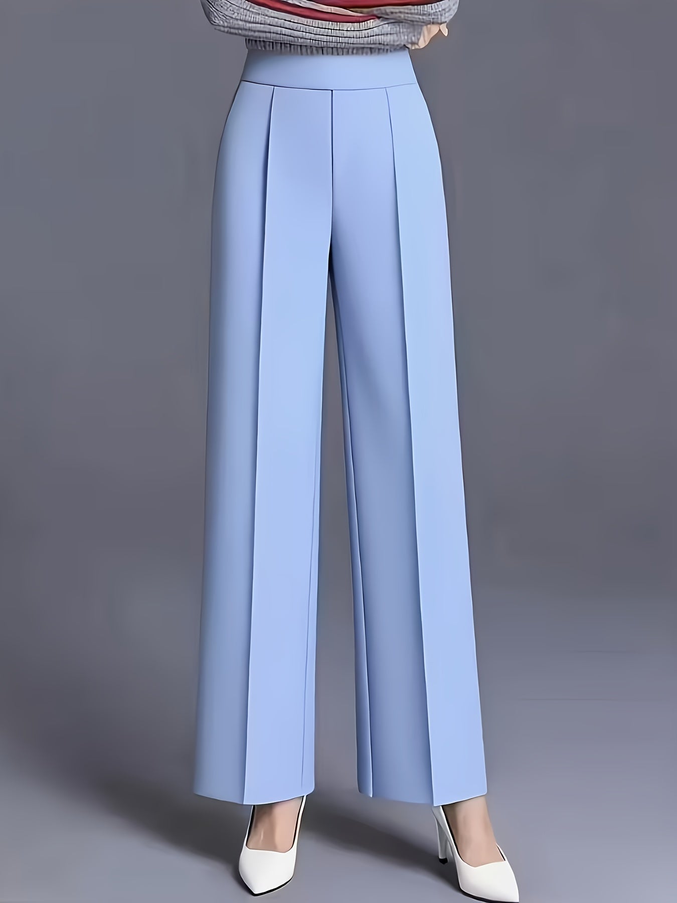 Wide-Leg Dress Pants – High-Waisted Tailored Trousers with Pockets