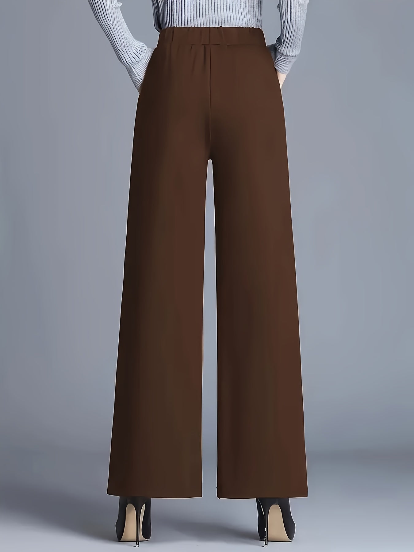 Wide-Leg Dress Pants – High-Waisted Tailored Trousers with Pockets