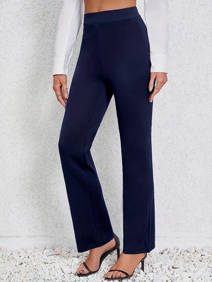 High-Waist Stretch Dress Pants – Women's Straight-Leg Work Trousers