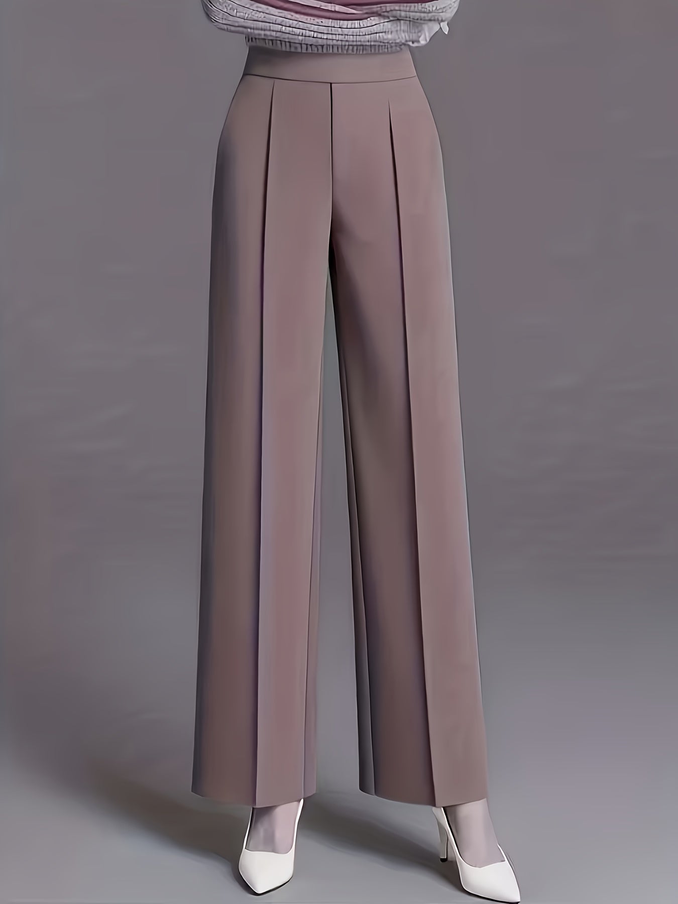 Wide-Leg Dress Pants – High-Waisted Tailored Trousers with Pockets