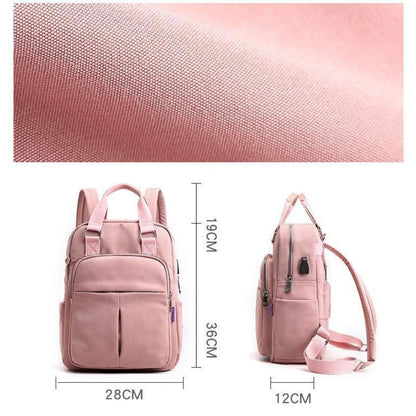 Water-Resistant Oxford Backpack – USB Charging Port Multifunction Daypack