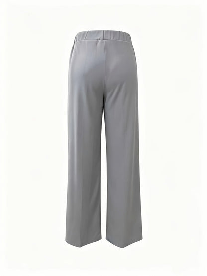 Wide-Leg Dress Pants – High-Waisted Tailored Trousers with Pockets