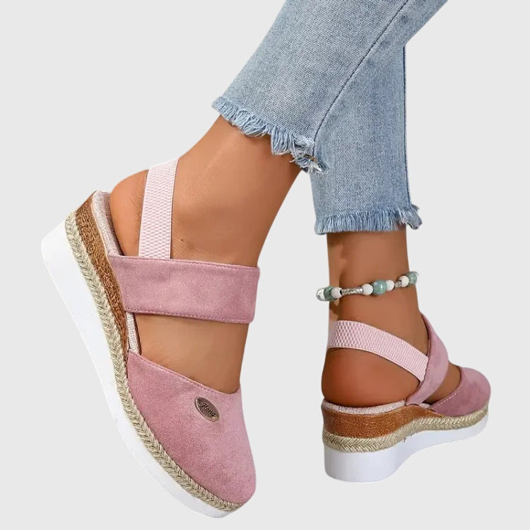 Espadrille Platform Wedge Sandals – Closed Toe Slingback Summer Sandals