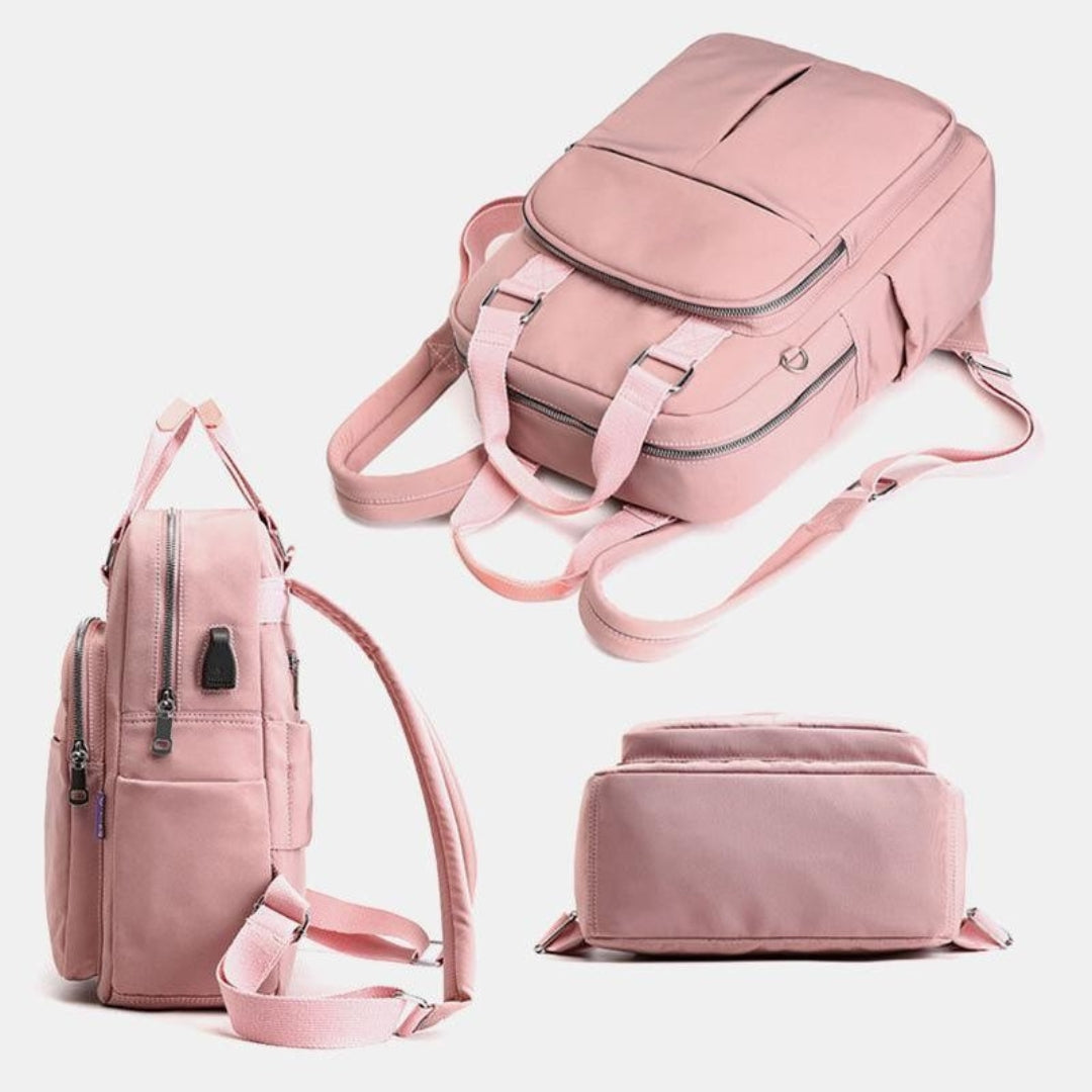 Water-Resistant Oxford Backpack – USB Charging Port Multifunction Daypack