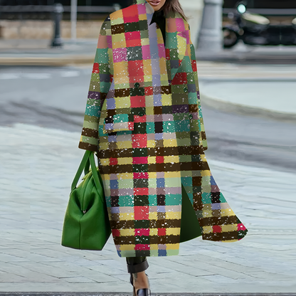 Double Breasted Longline Coat – Stand Collar Oversized Fit