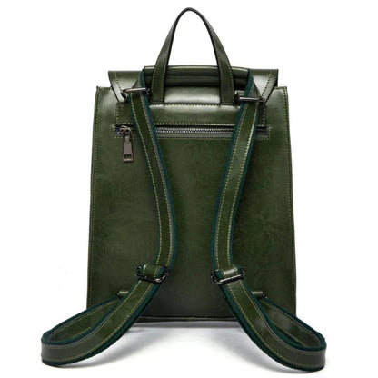 Leather Backpack Purse – Flap Convertible Multi-Compartment