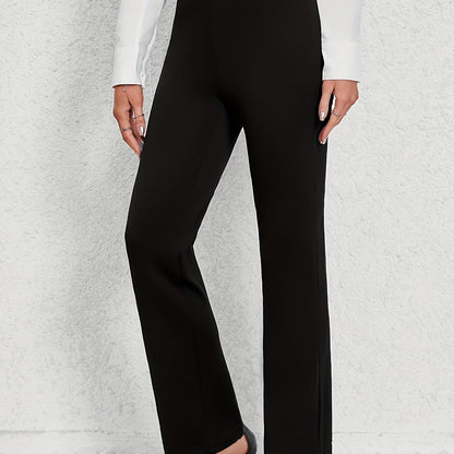 High-Waist Stretch Dress Pants – Women's Straight-Leg Work Trousers