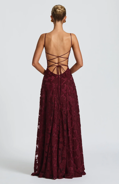 Lace A-Line Maxi Dress – Spaghetti Strap Formal Evening Gown