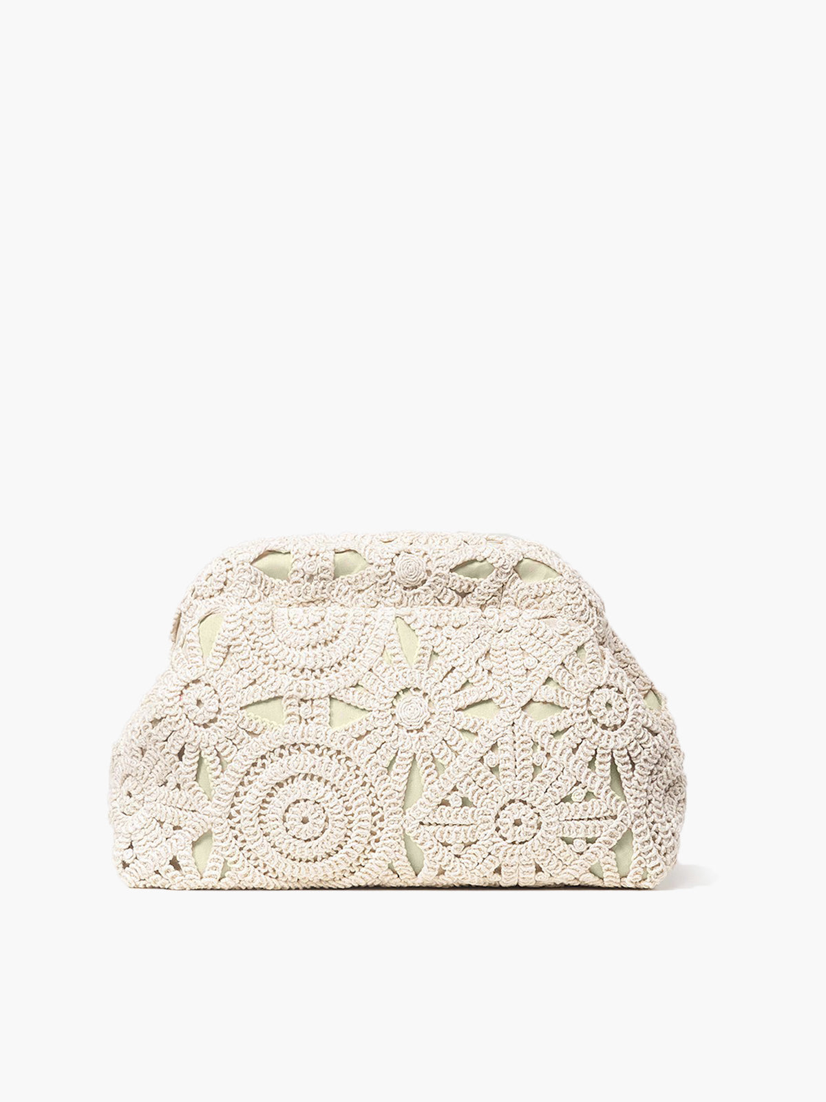 Crochet Lace Clutch Bag – Floral Open-Weave Boho Purse