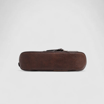 Vegan Leather Buckle Shoulder Bag – Edgy Baguette Purse with Eyelet Strap