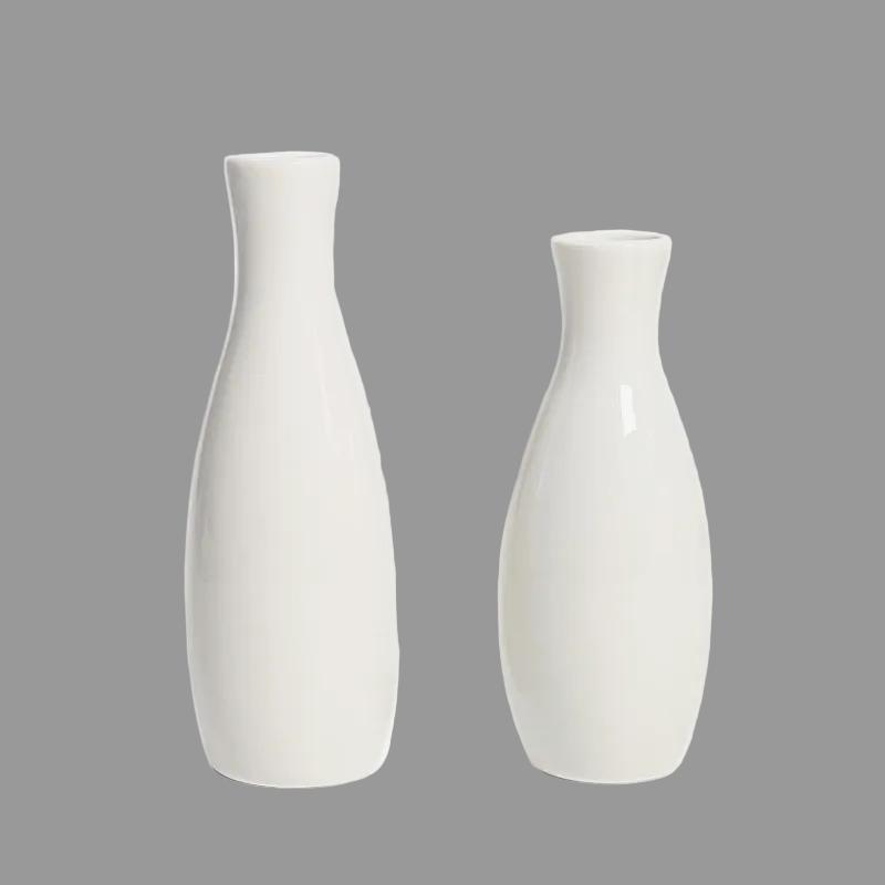 Modern White Ceramic Floor Vase | Elegant Home Decor