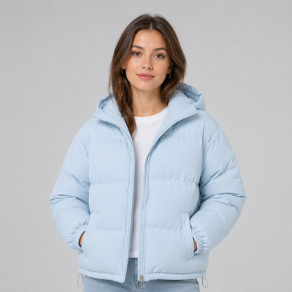 Hooded Puffer Jacket Unisex – Cotton Blend Zip-Up in 8 Colours
