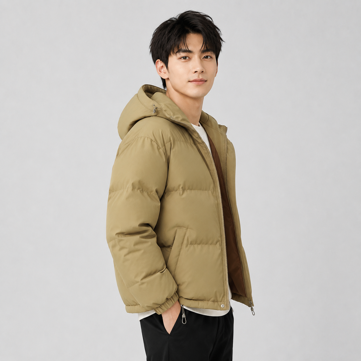 Hooded Puffer Jacket Unisex – Cotton Blend Zip-Up in 8 Colours