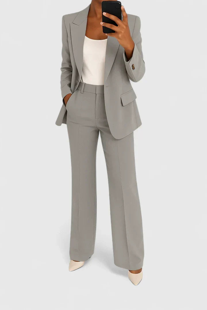 Blazer Wide Leg Pants Suit Set – Women's 2 Piece Work Outfit