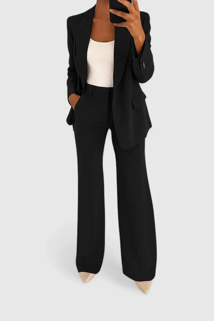 Blazer Wide Leg Pants Suit Set – Women's 2 Piece Work Outfit