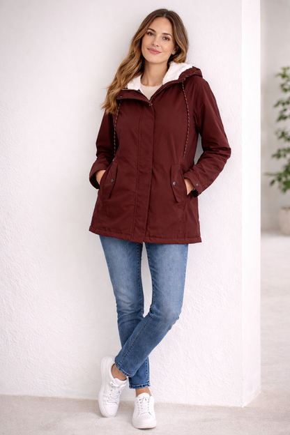Sherpa-Lined Hooded Parka – Women's Padded Winter Coat