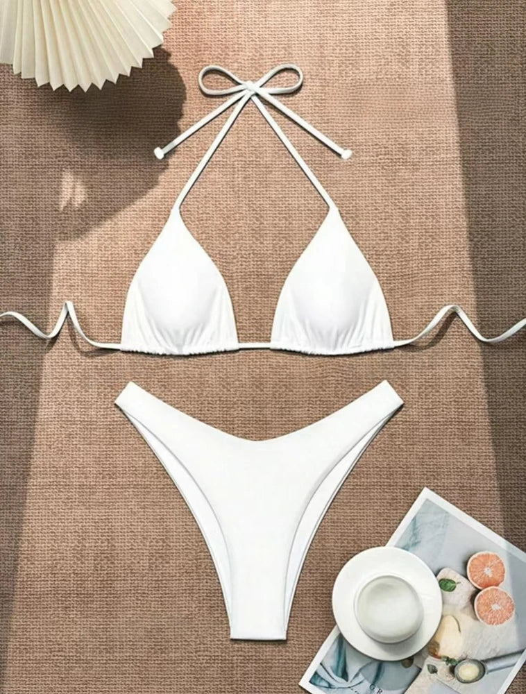 Double Fabric Thong Bikini Set | Women's Sexy Swimwear 13