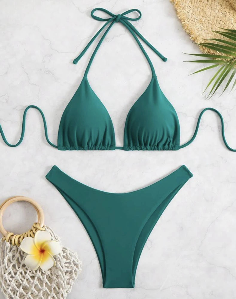 Double Fabric Thong Bikini Set | Women's Sexy Swimwear 6
