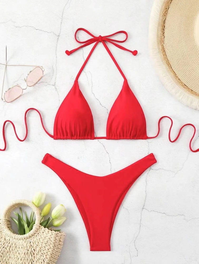 Double Fabric Thong Bikini Set | Women's Sexy Swimwear 9