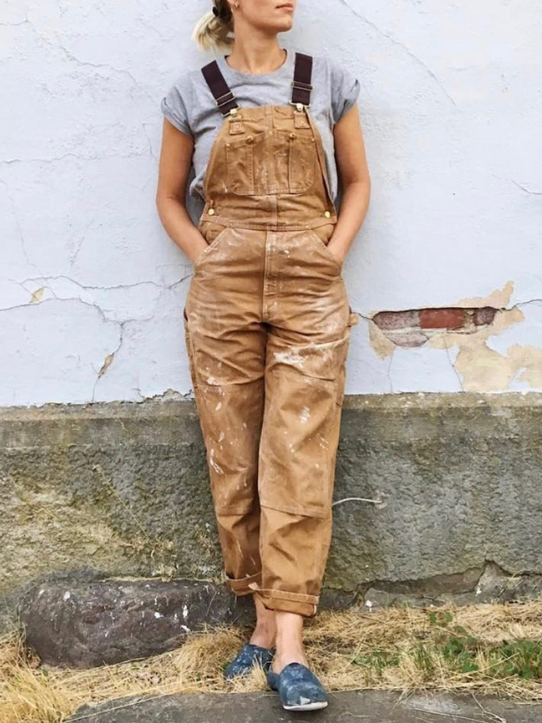 Cotton Canvas Bib Overalls – Heavy-Duty Workwear Dungarees