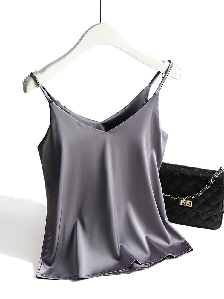 Elegant Satin Cami Top | Women's Spaghetti Strap Top 12