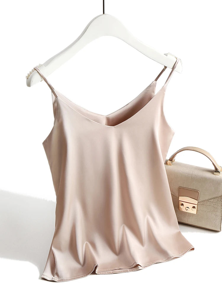 Elegant Satin Cami Top | Women's Spaghetti Strap Top 8