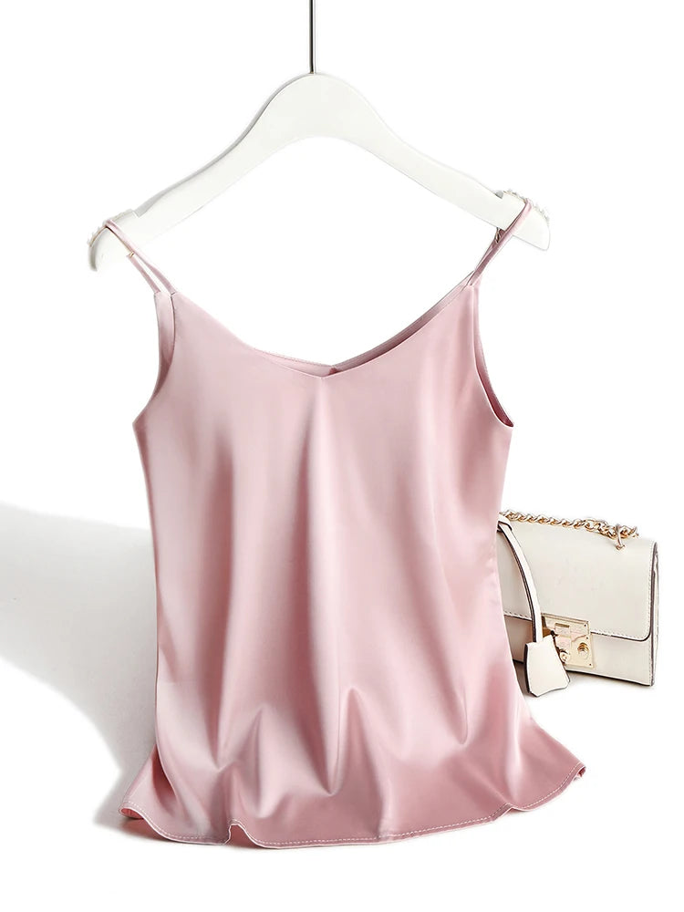 Elegant Satin Cami Top | Women's Spaghetti Strap Top 9