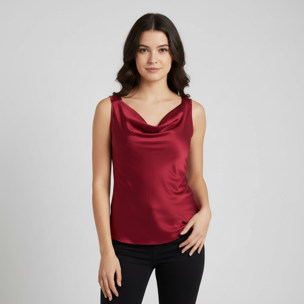 Elegant Silk Tank Top | Women's White & Black Camisole 3