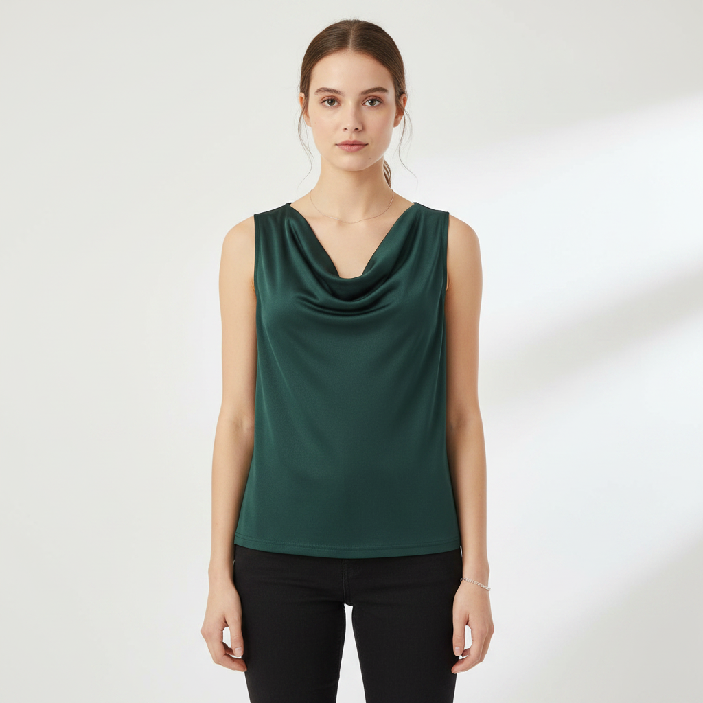 Elegant Silk Tank Top | Women's White & Black Camisole 5