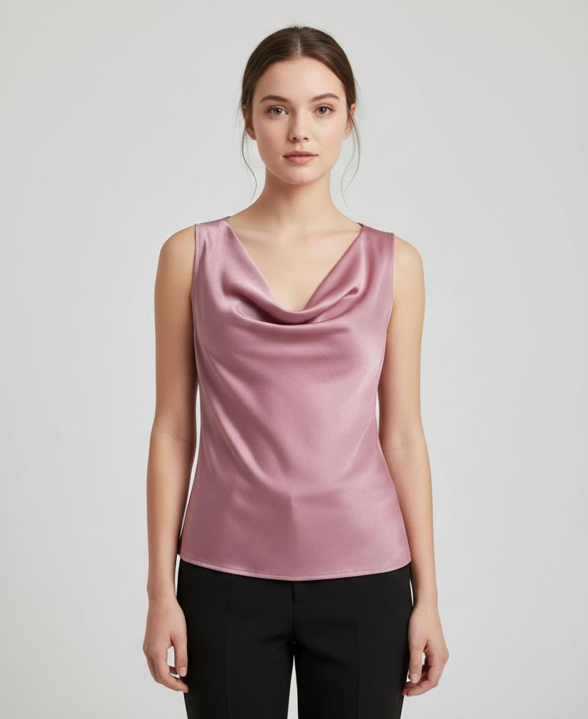 Elegant Silk Tank Top | Women's White & Black Camisole 6