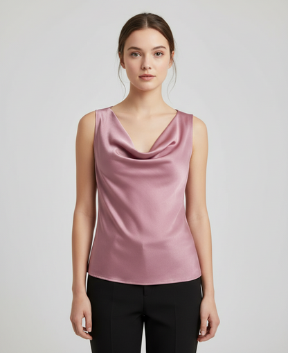Elegant Silk Tank Top | Women's White & Black Camisole 6
