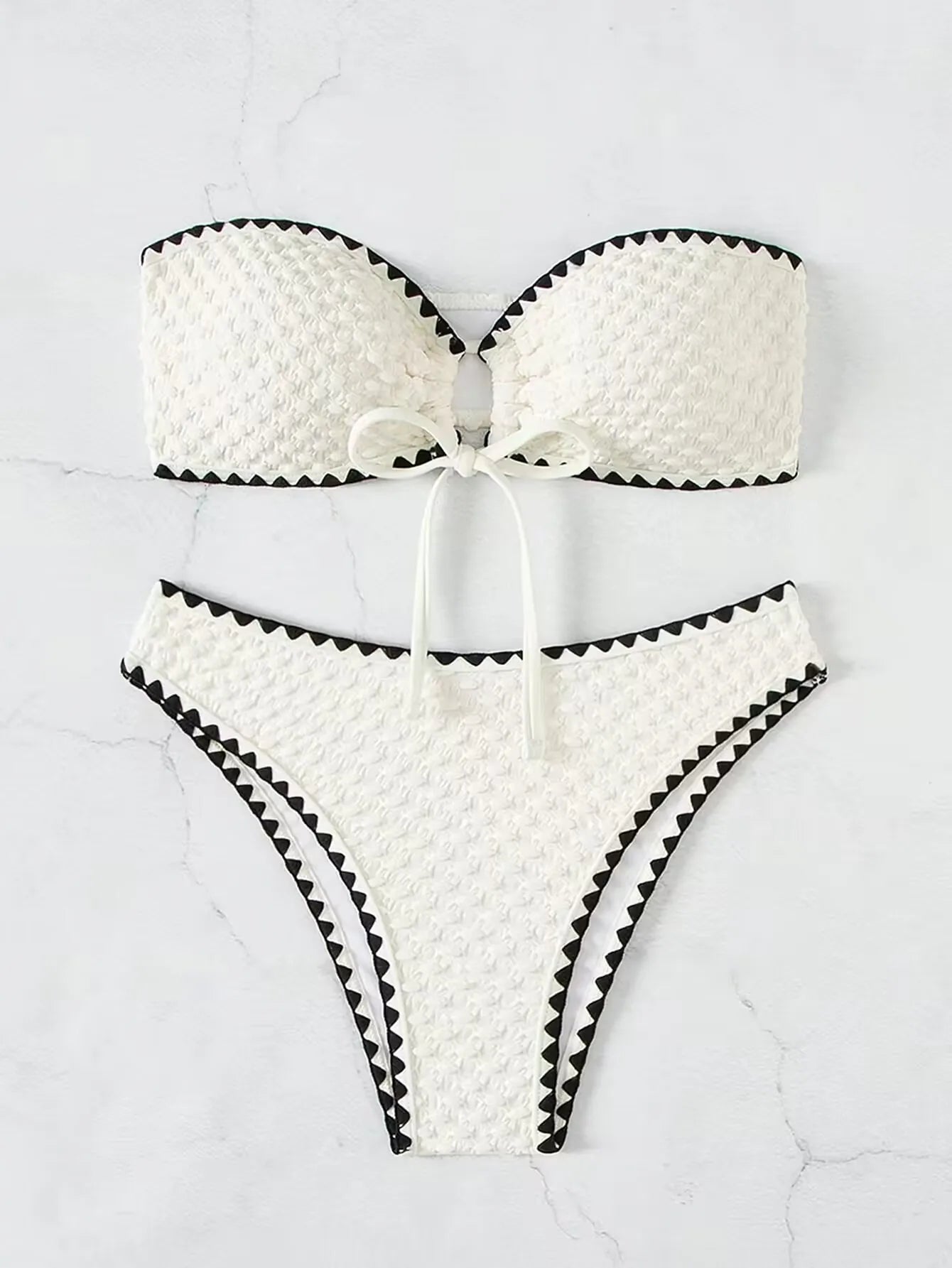 Elegant White Bandeau Bikini Set | Women's Swimwear 3