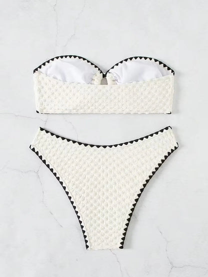 Elegant White Bandeau Bikini Set | Women's Swimwear 4