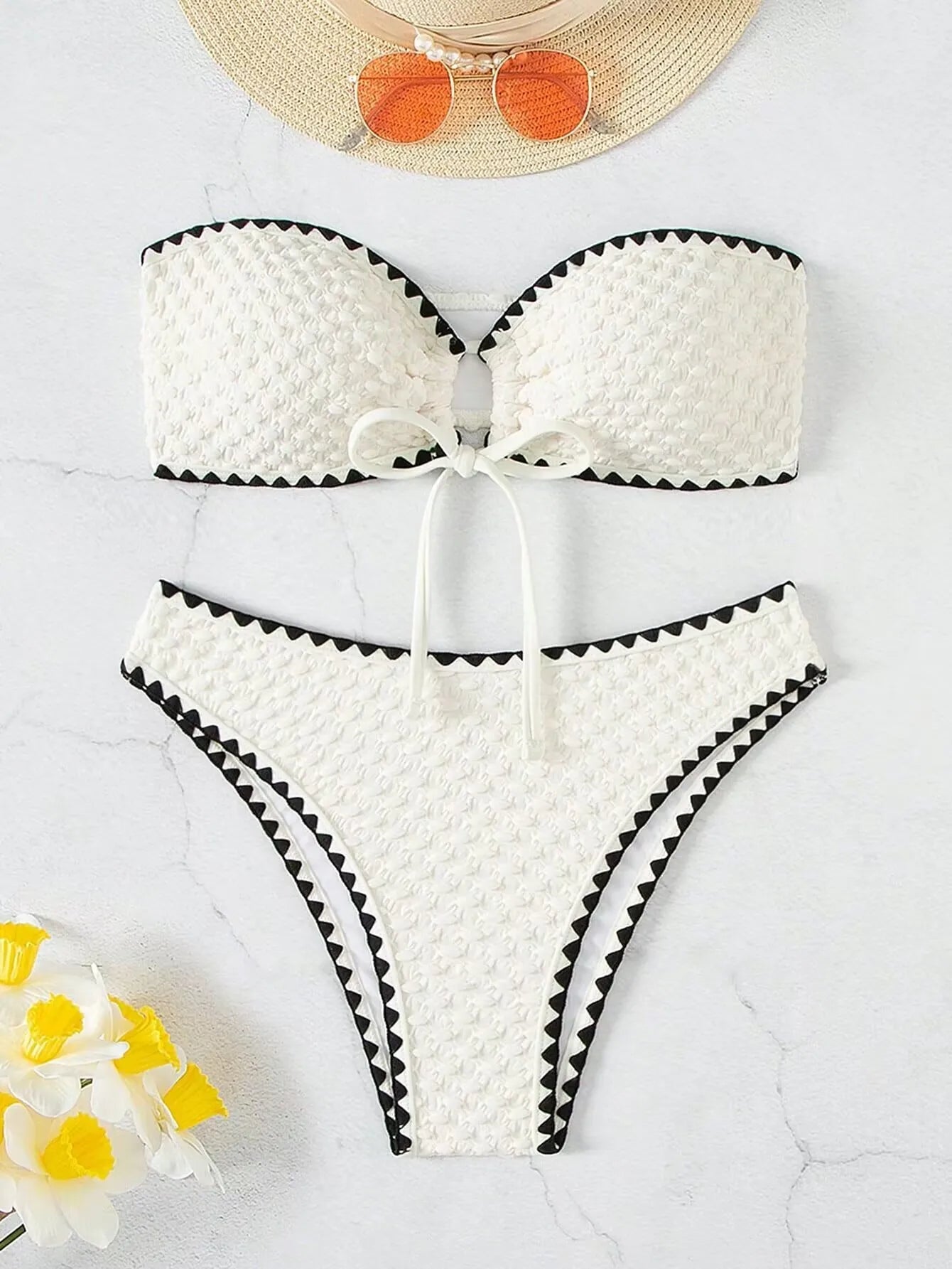 Elegant White Bandeau Bikini Set | Women's Swimwear 5