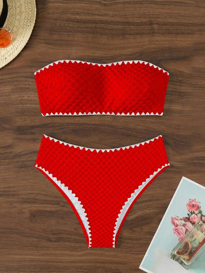 Elegant White Bandeau Bikini Set | Women's Swimwear 9