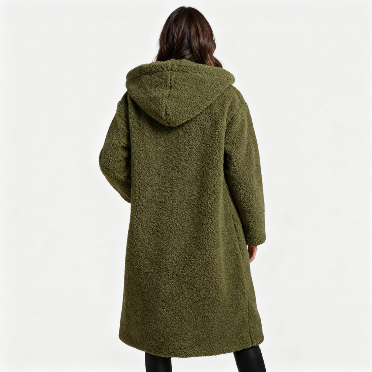 Long Teddy Bear Coat Women – Hooded Oversized Sherpa Coat