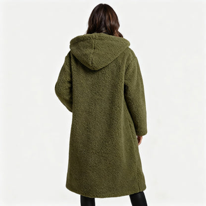 Long Teddy Bear Coat Women – Hooded Oversized Sherpa Coat