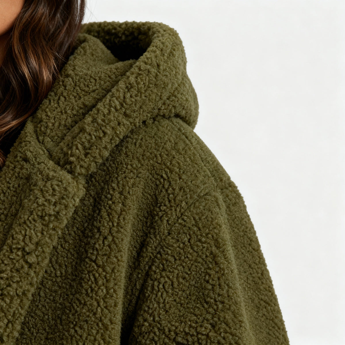Long Teddy Bear Coat Women – Hooded Oversized Sherpa Coat